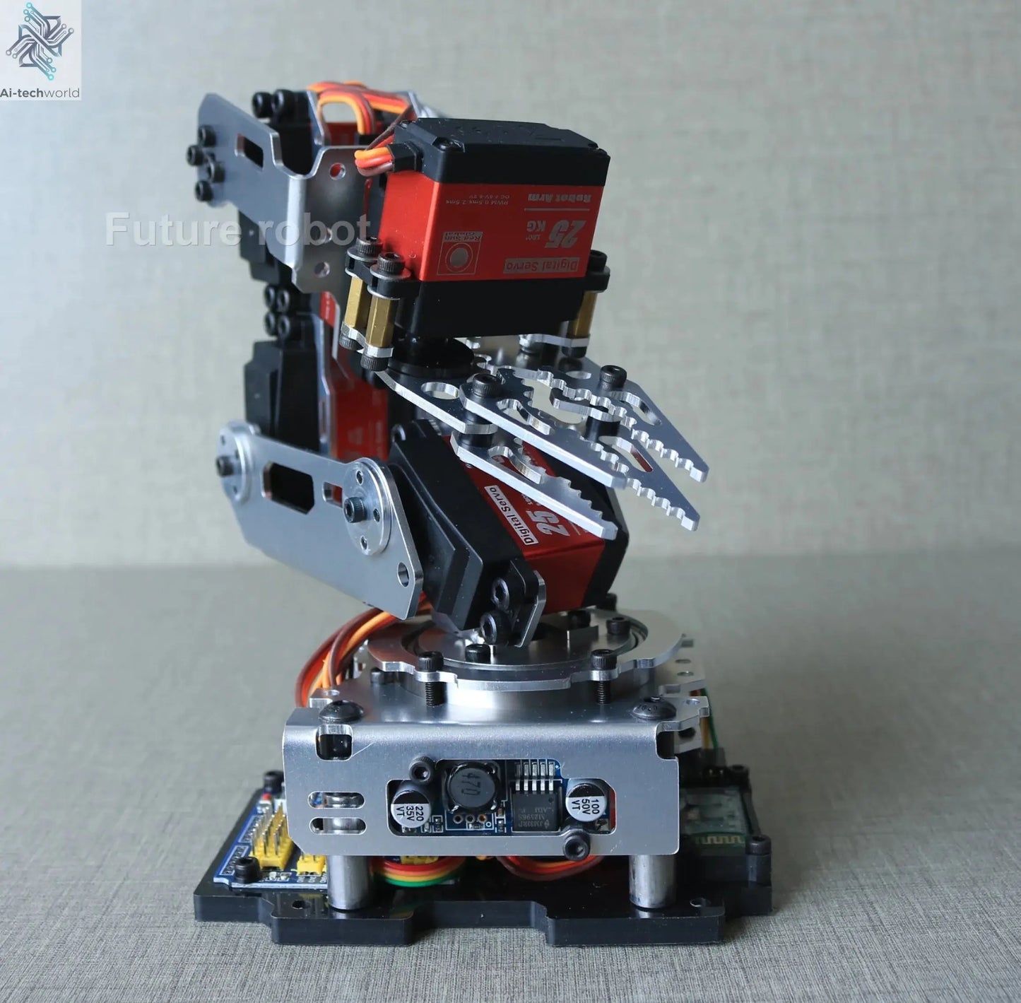 6 Dof Robot Arm Clamp Claw APP RC Control Metal Mechanical Robotics with Digital Servos for Arduino DIY Kit Programmable Robot Ai-TechWorld 