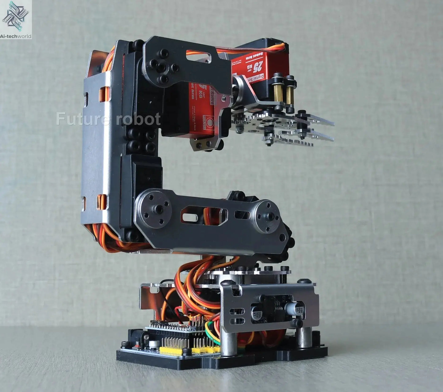6 Dof Robot Arm Clamp Claw APP RC Control Metal Mechanical Robotics with Digital Servos for Arduino DIY Kit Programmable Robot Ai-TechWorld 