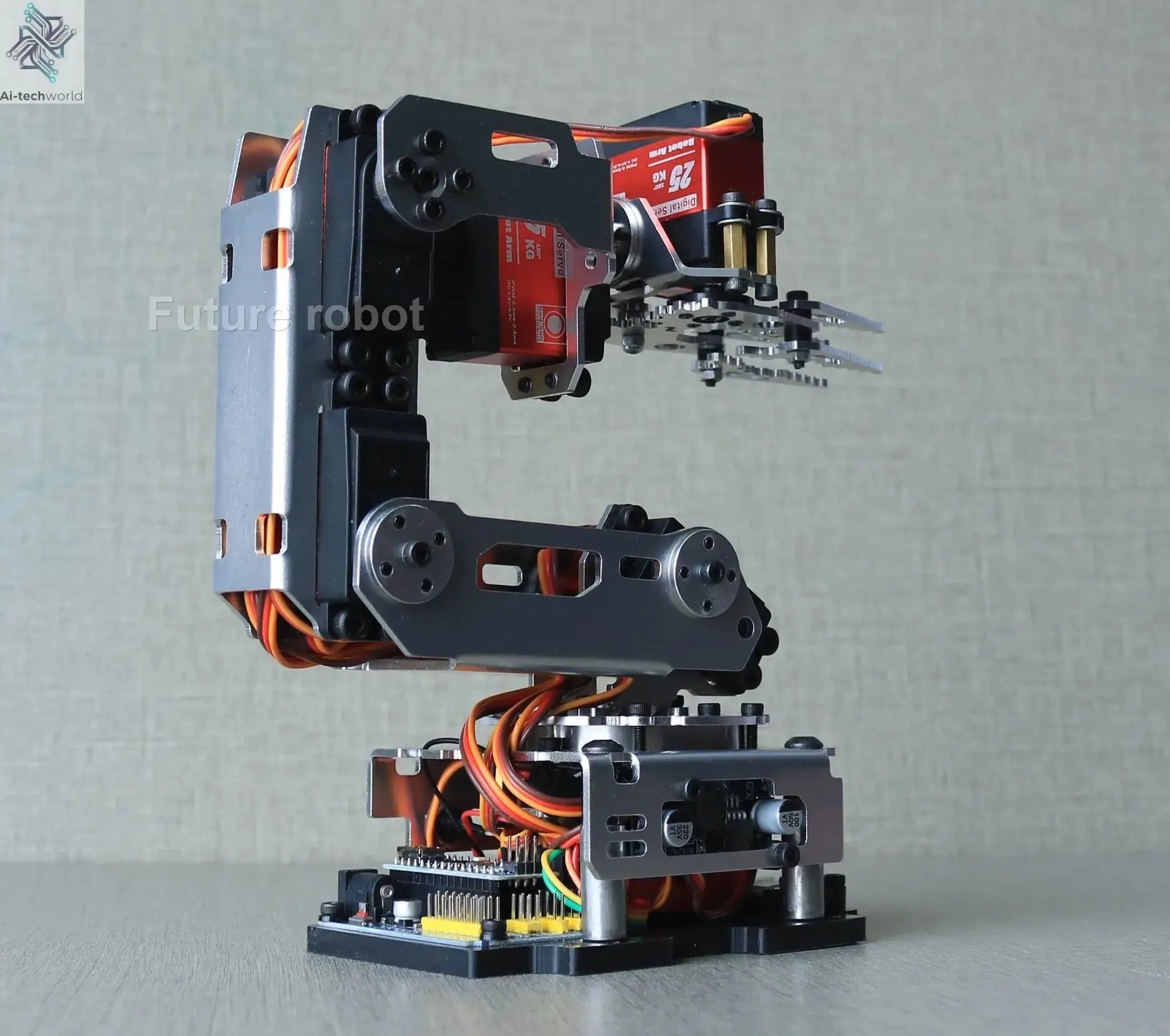 6 Dof Robot Arm Clamp Claw APP RC Control Metal Mechanical Robotics with Digital Servos for Arduino DIY Kit Programmable Robot Ai-TechWorld 