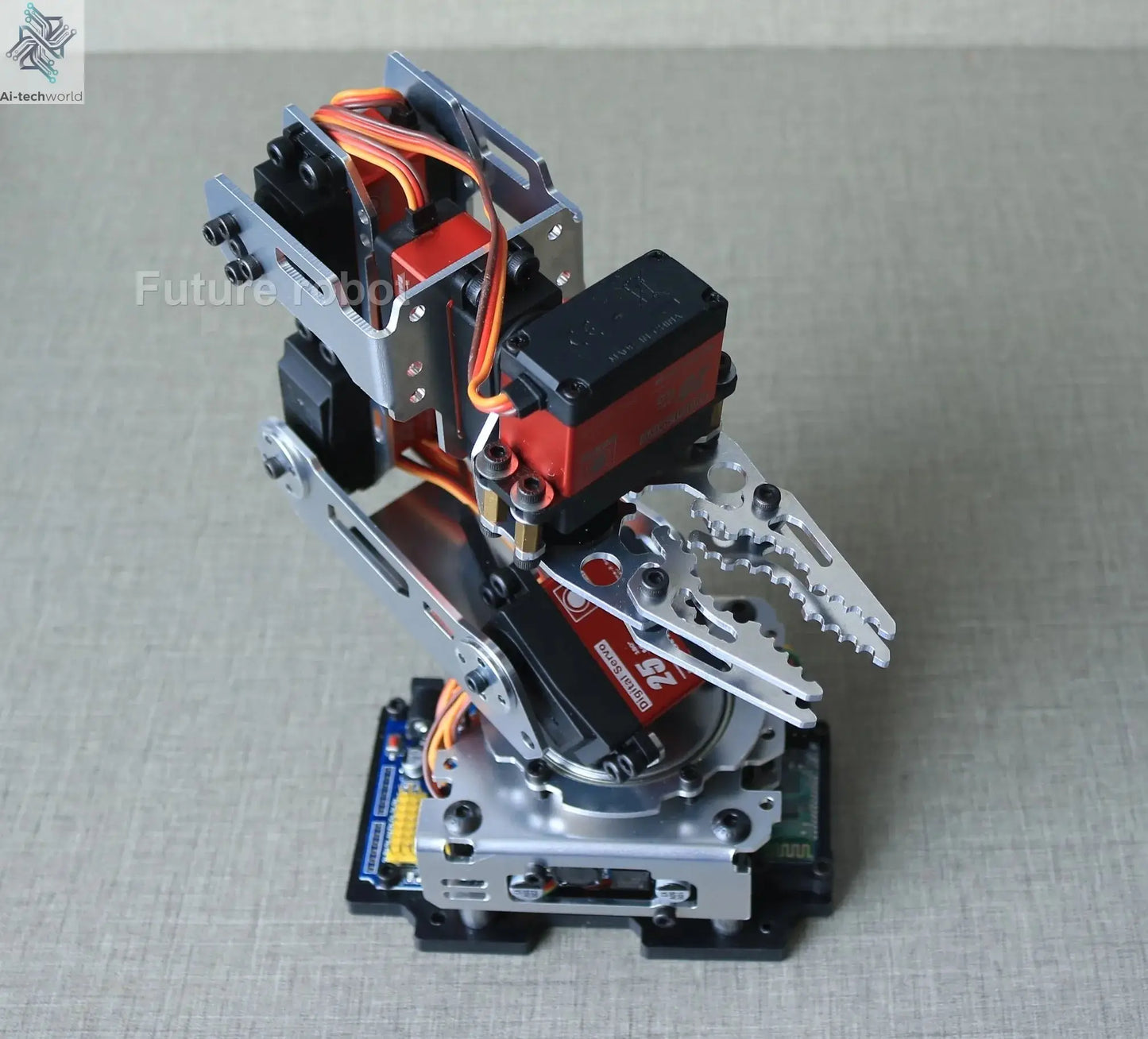 6 Dof Robot Arm Clamp Claw APP RC Control Metal Mechanical Robotics with Digital Servos for Arduino DIY Kit Programmable Robot Ai-TechWorld 