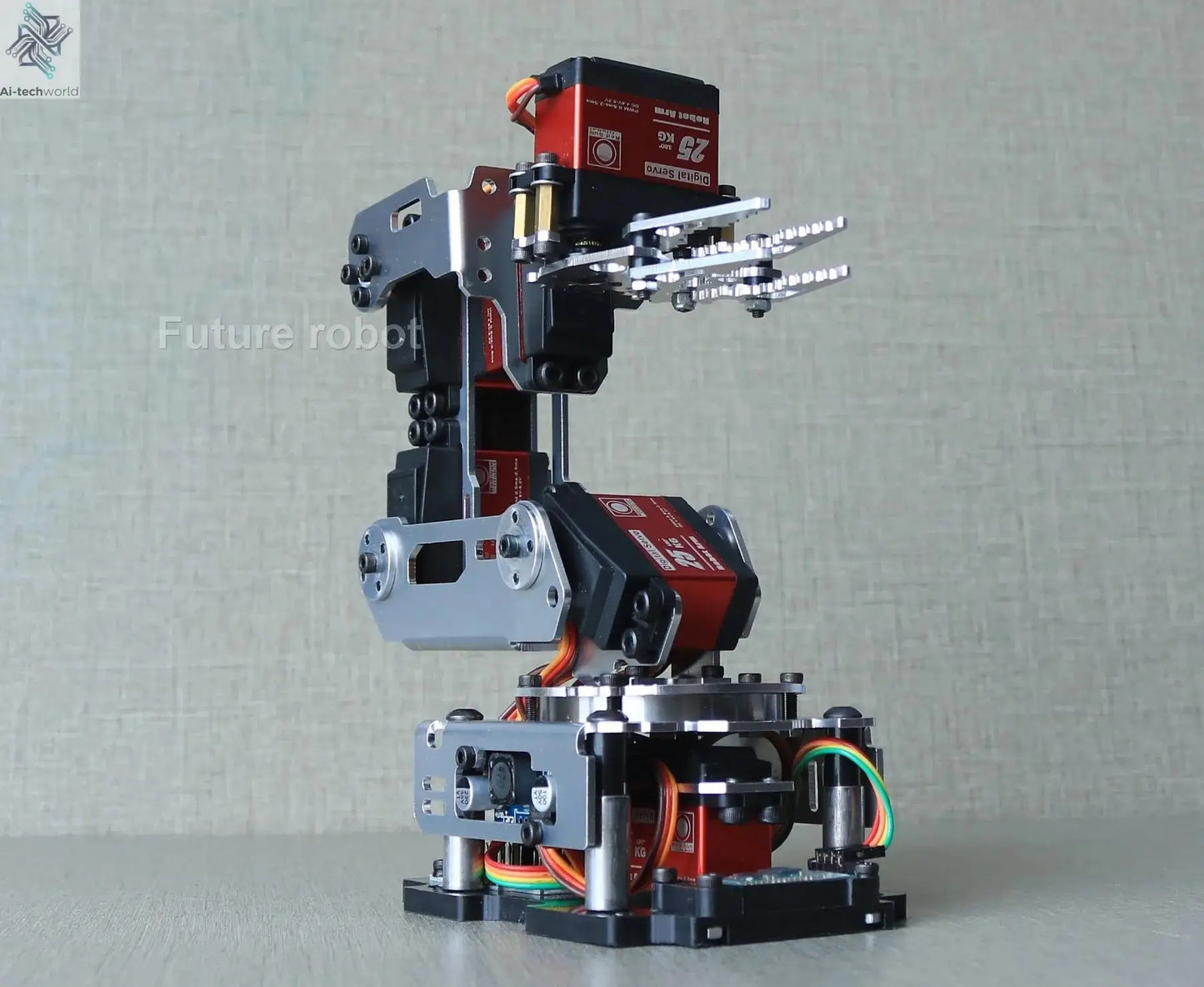6 Dof Robot Arm Clamp Claw APP RC Control Metal Mechanical Robotics with Digital Servos for Arduino DIY Kit Programmable Robot Ai-TechWorld 