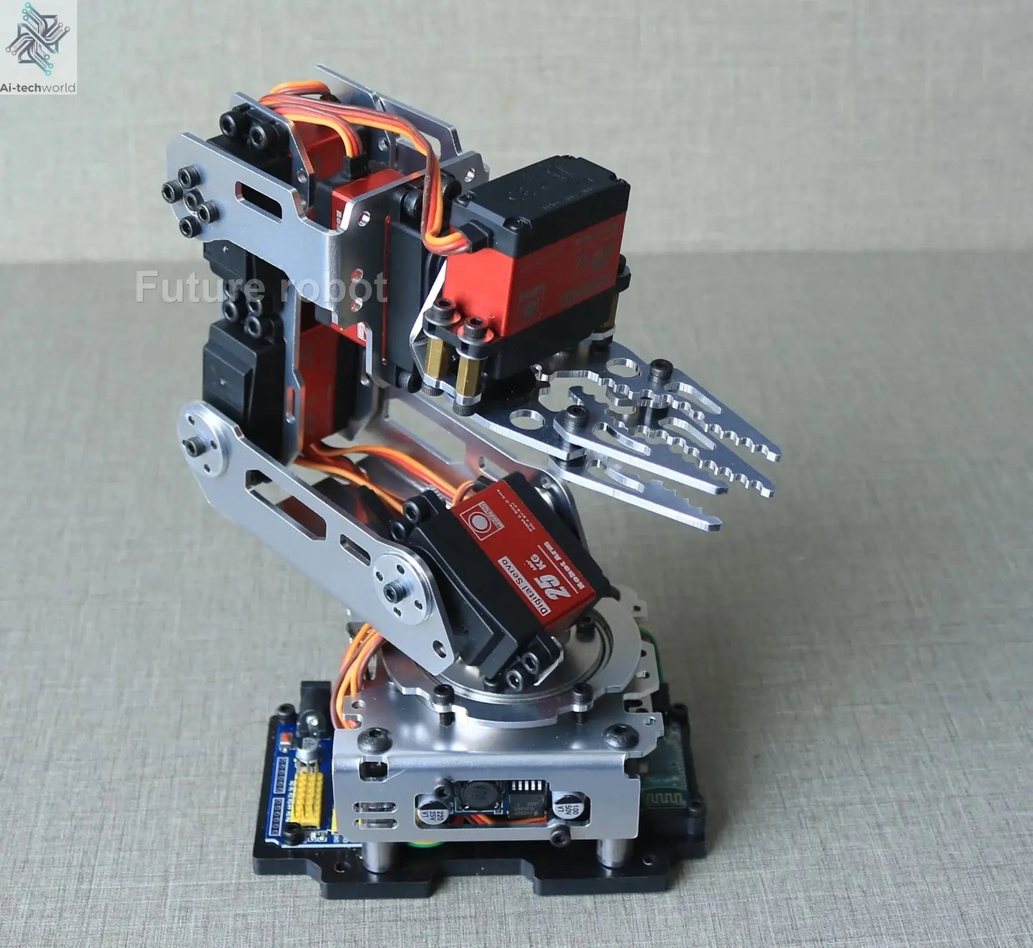 6 Dof Robot Arm Clamp Claw APP RC Control Metal Mechanical Robotics with Digital Servos for Arduino DIY Kit Programmable Robot Ai-TechWorld 