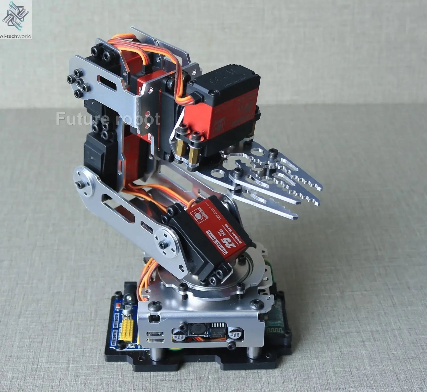6 Dof Robot Arm Clamp Claw APP RC Control Metal Mechanical Robotics with Digital Servos for Arduino DIY Kit Programmable Robot Ai-TechWorld 