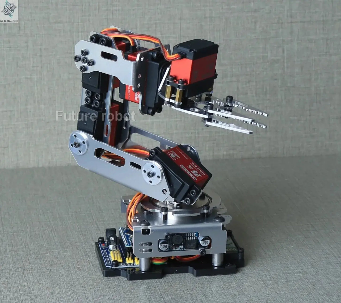 6 Dof Robot Arm Clamp Claw APP RC Control Metal Mechanical Robotics with Digital Servos for Arduino DIY Kit Programmable Robot Ai-TechWorld 