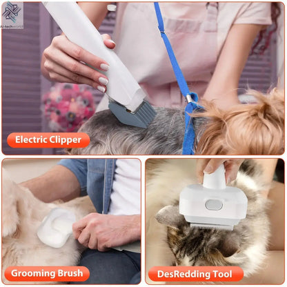 6 In 1 Dog Hair Vacuum & Cat Dog Grooming Kit Pet Grooming Vacuum with 2.5L Capacity Large Suction & Low Noise Pet Hair Cleaner Ai-TechWorld 
