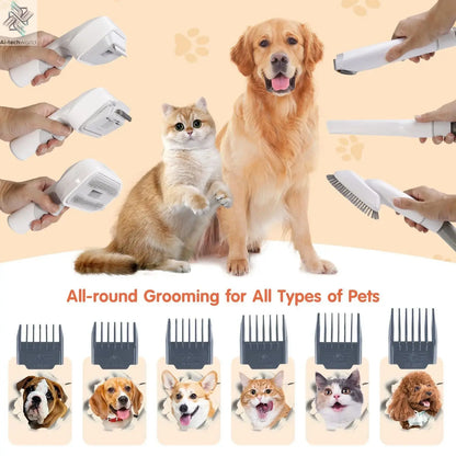 6 In 1 Dog Hair Vacuum & Cat Dog Grooming Kit Pet Grooming Vacuum with 2.5L Capacity Large Suction & Low Noise Pet Hair Cleaner Ai-TechWorld 