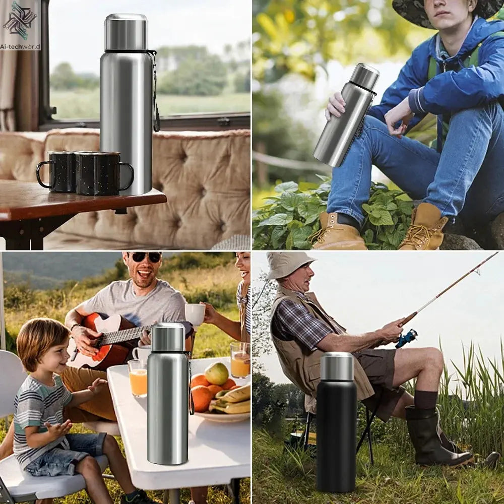 600-1500ml 316 Stainless Steel Thermos Bottle LED Temperature Display  Thermal Mug Vacuum Flask Water Bottle For Outdoor Camping Ai-TechWorld 