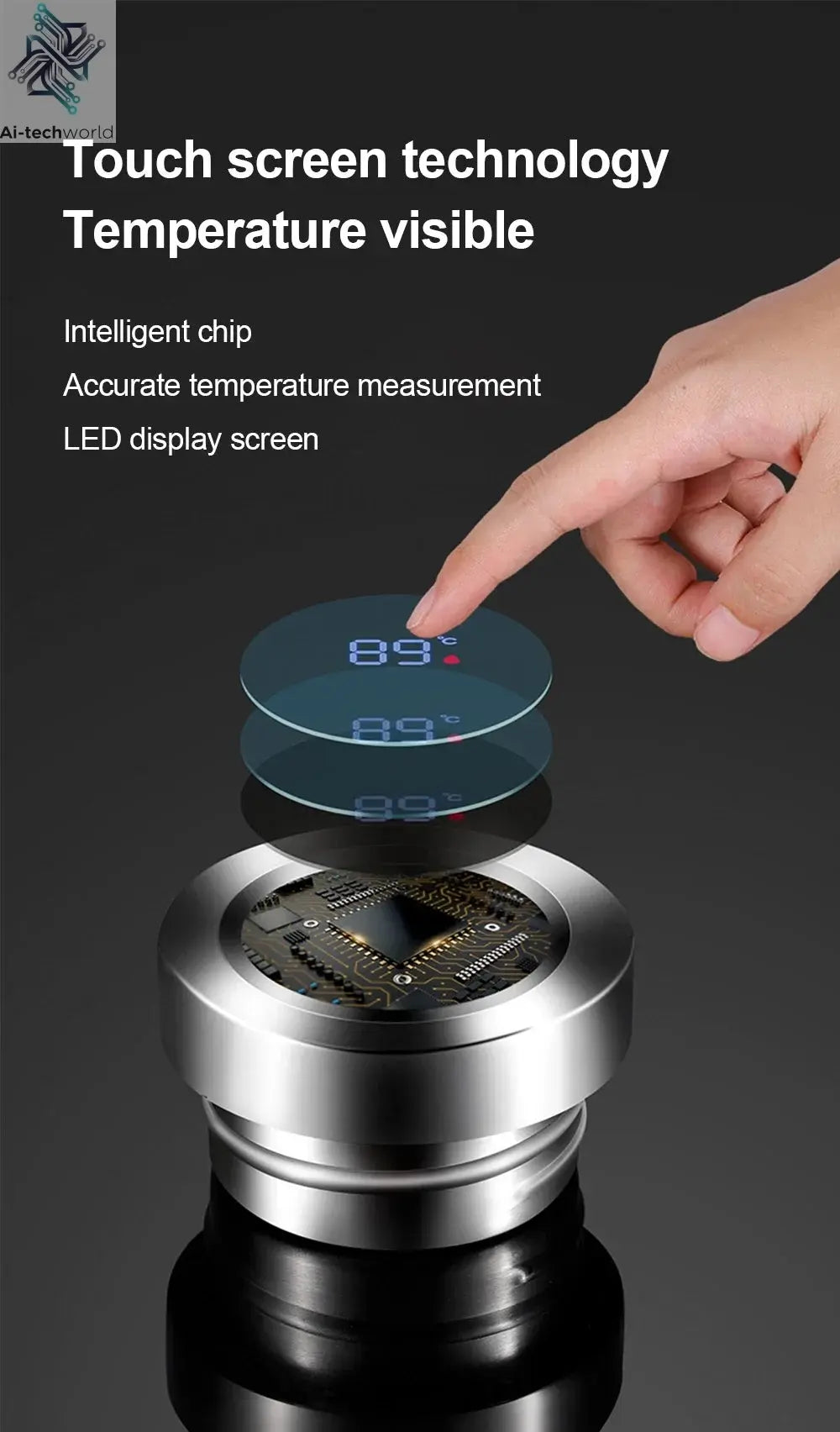 600-1500ml 316 Stainless Steel Thermos Bottle LED Temperature Display  Thermal Mug Vacuum Flask Water Bottle For Outdoor Camping Ai-TechWorld 