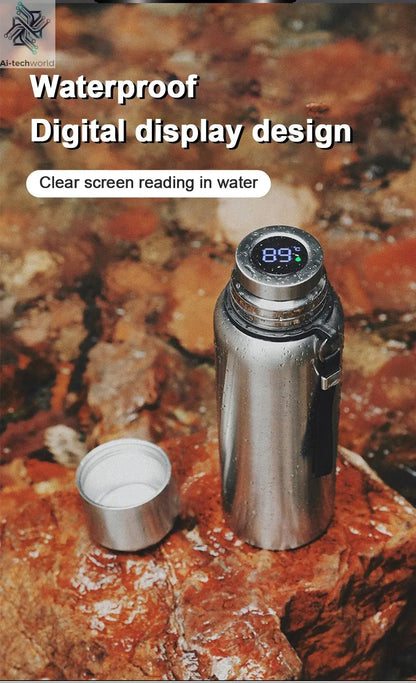 600-1500ml 316 Stainless Steel Thermos Bottle LED Temperature Display  Thermal Mug Vacuum Flask Water Bottle For Outdoor Camping Ai-TechWorld 