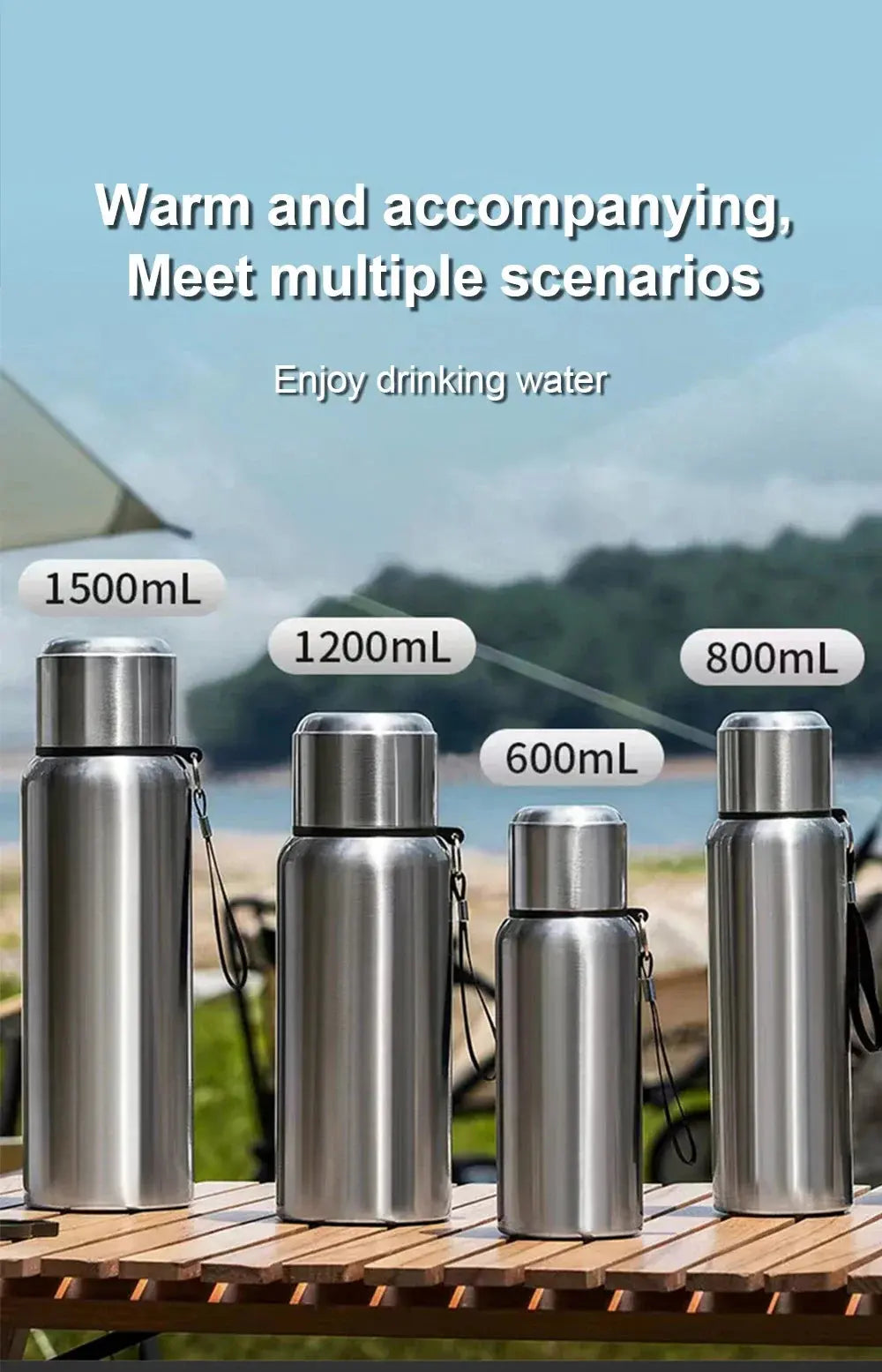 600-1500ml 316 Stainless Steel Thermos Bottle LED Temperature Display  Thermal Mug Vacuum Flask Water Bottle For Outdoor Camping Ai-TechWorld 