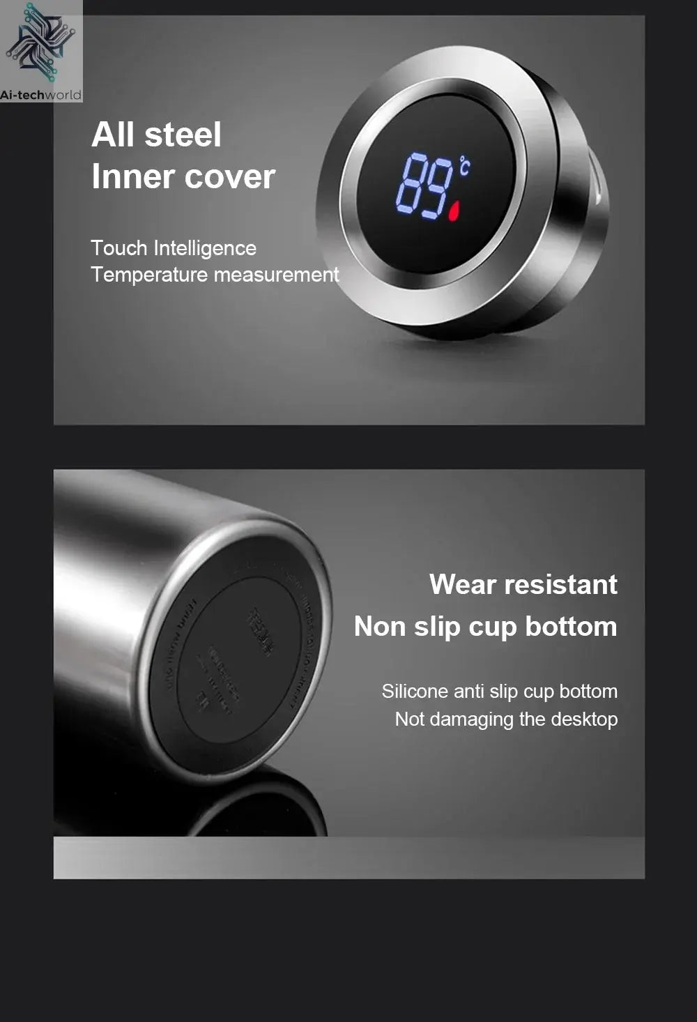 600-1500ml 316 Stainless Steel Thermos Bottle LED Temperature Display  Thermal Mug Vacuum Flask Water Bottle For Outdoor Camping Ai-TechWorld 
