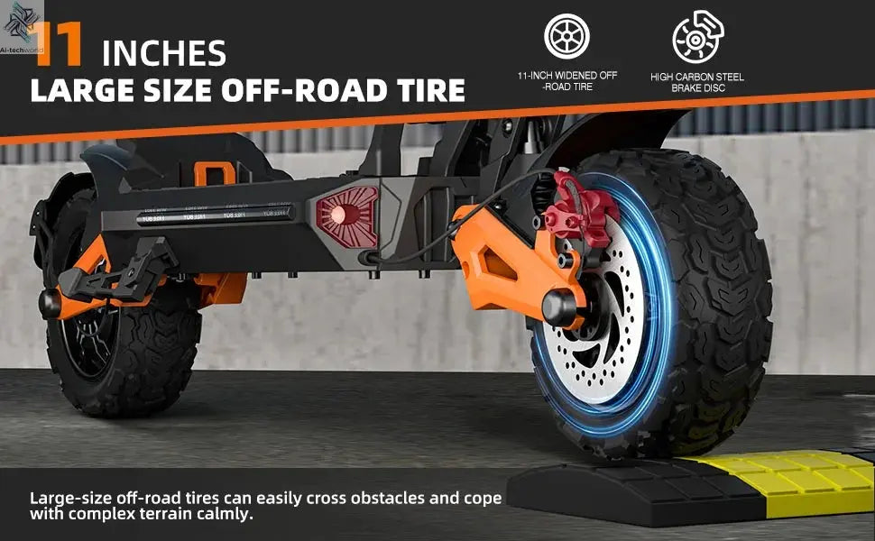 6000W Fast Electric Scooter for Adult,Daul Motor 50mph,60V 30Ah,11'' Off Road Tires,55miles Range,Sport Folding eScooter Ai-TechWorld 