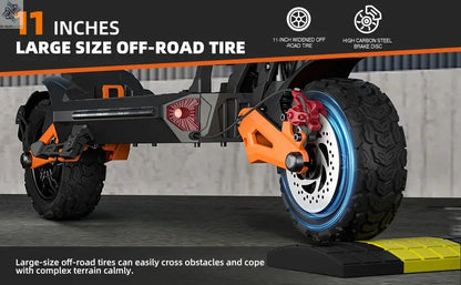 6000W Fast Electric Scooter for Adult,Daul Motor 50mph,60V 30Ah,11'' Off Road Tires,55miles Range,Sport Folding eScooter Ai-TechWorld 