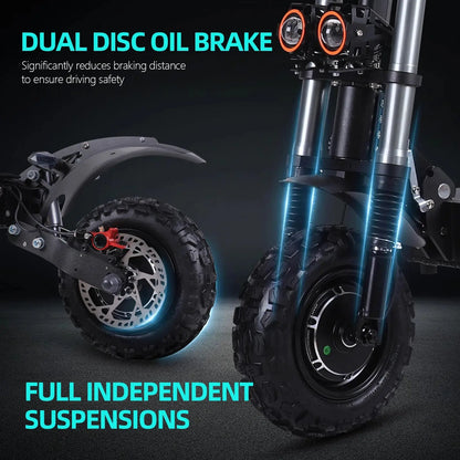 6000W High Power Adult Electric Scooter  Off-Road Commute Foldable 60V 38Ah Large Battery 60 Miles Range 50 Mph Fast E-Scooter Ai-TechWorld 