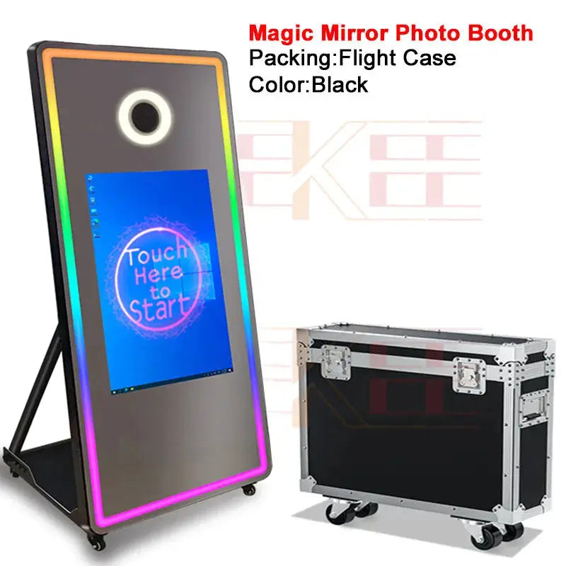 65 inch Magic Mirror Photo Booth 32in Touch Screen Built-in Mini PC Portable Mirror Photo Booth Selfie Machine for Partys Events - Ai-TechWorld
