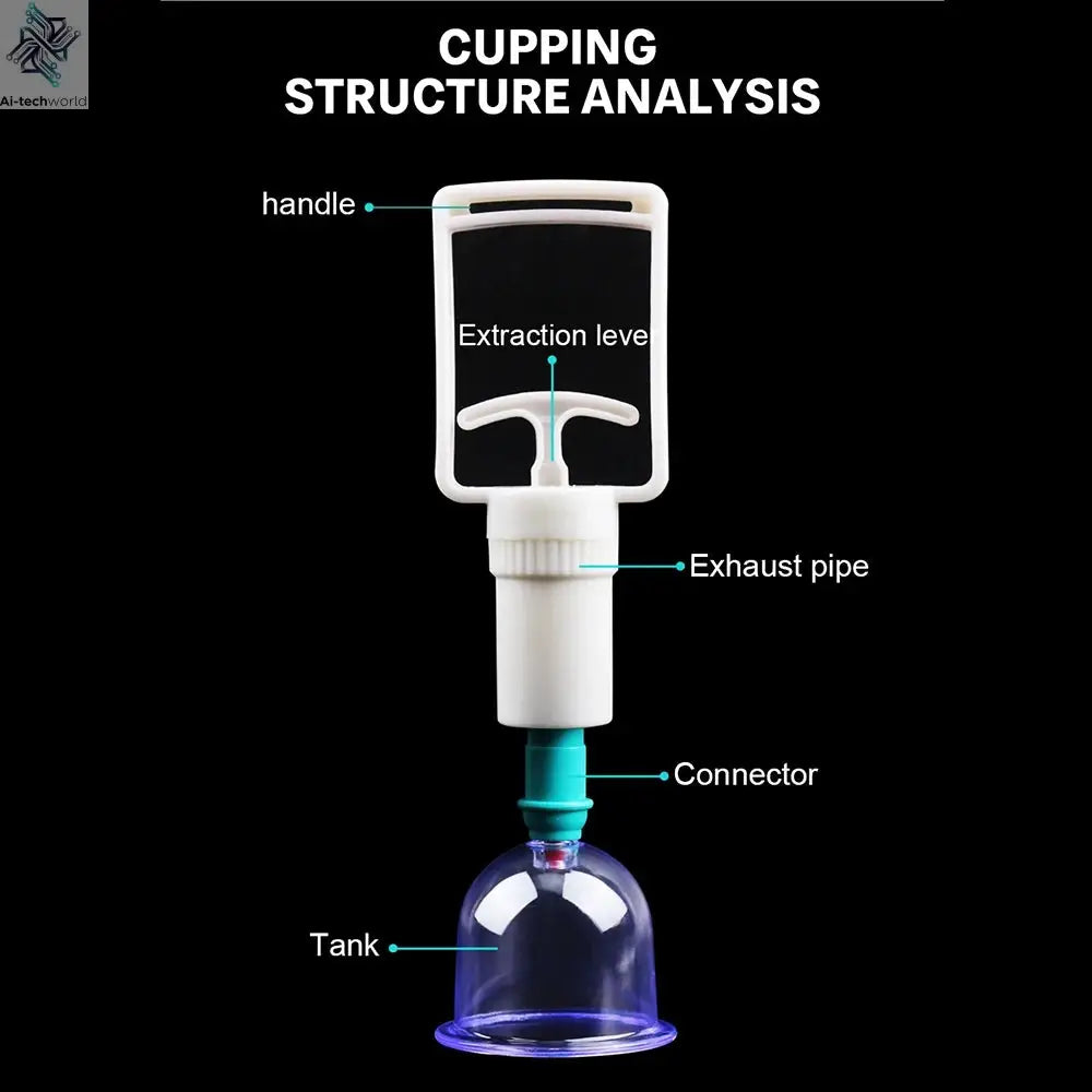 6Pcs Vacuum Cupping Set with Pumping Gun Suction Cups Anti Cellulite Cans Body Back Cupping Massager Jars Vacuum Cupping - Ai-TechWorld