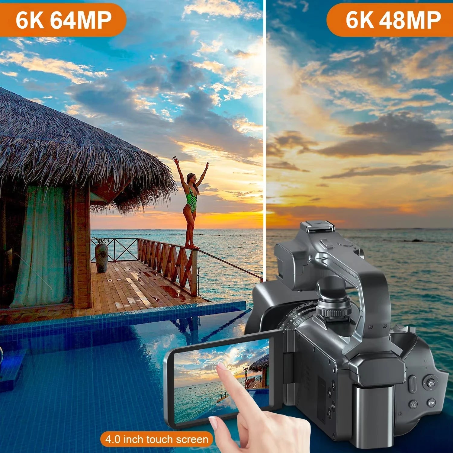 6K Ultra HD Professional Video Cameras for Photography 18X Digital Zoom YouTube Live Streaming Camcorders 64MP Vlogging Recorder Ai-TechWorld