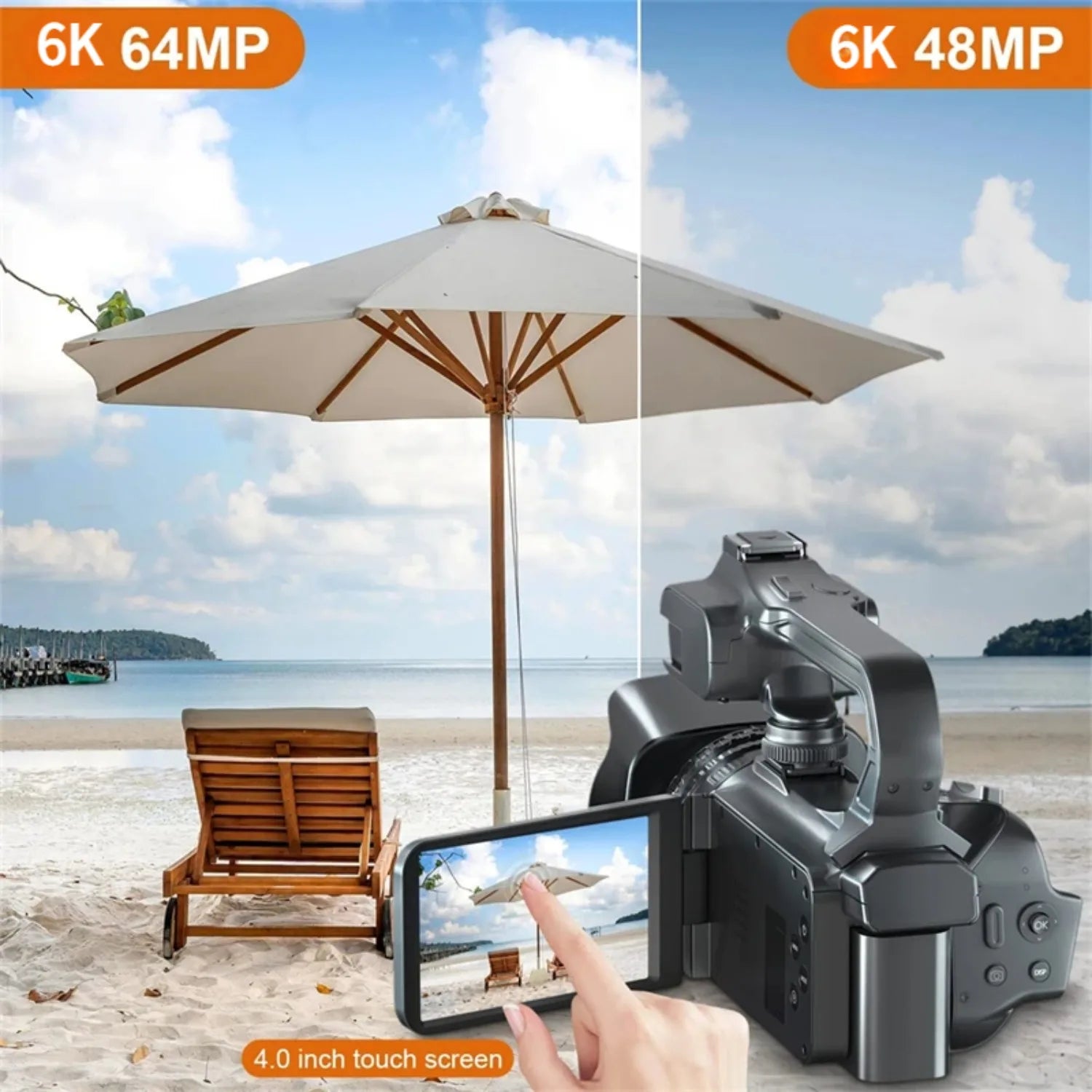 6K Ultra HD Professional Video Cameras for Photography 18X Digital Zoom YouTube Live Streaming Camcorders 64MP Vlogging Recorder Ai-TechWorld
