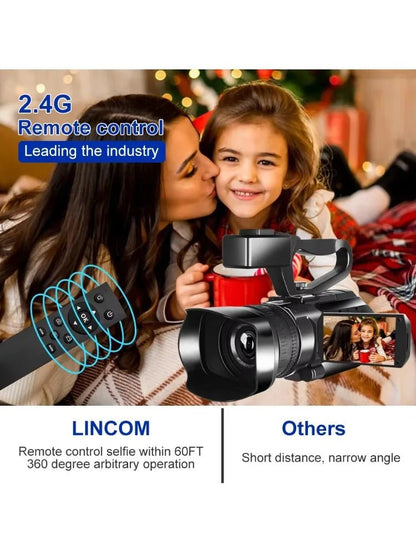 6K Ultra HD Professional Video Cameras for Photography 18X Digital Zoom YouTube Live Streaming Camcorders 64MP Vlogging Recorder Ai-TechWorld