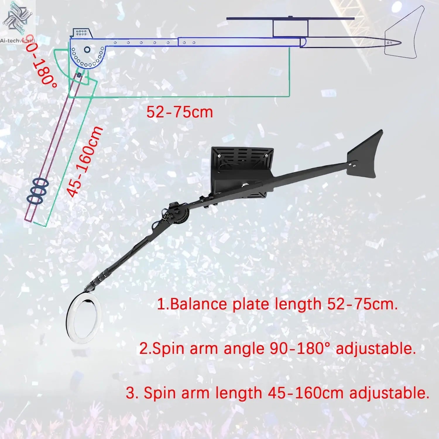 7-15ppl Portable photo booth 360 selfie overhead 360 photo booth automatic with ring light,Free Logo,for parties wedding event Ai-TechWorld 
