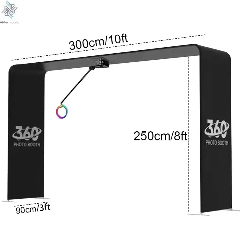 7-15ppl Portable photo booth 360 selfie overhead 360 photo booth automatic with ring light,Free Logo,for parties wedding event Ai-TechWorld 