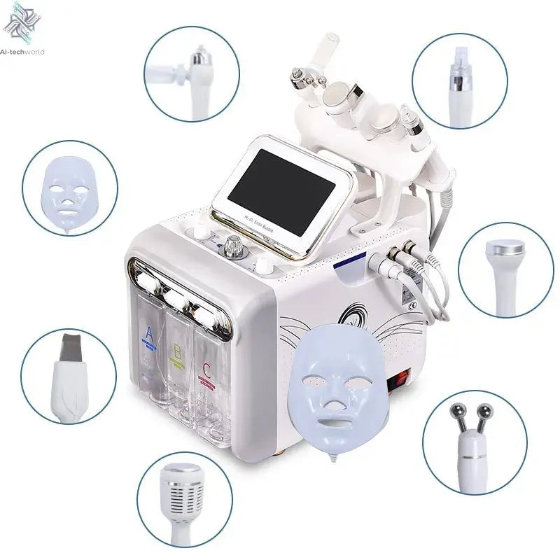 7 in 1 Aqua Peeling H2O2 Facial Machine Hydra Water Dermabrasion Skin Scrubber Peel Oxygen Jet Facial Machine Ai-TechWorld 