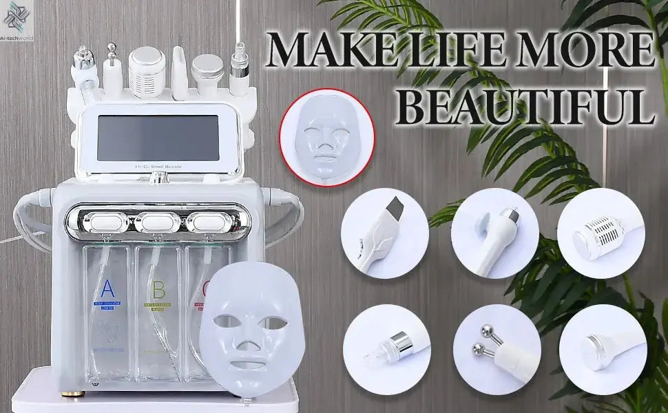 7 in 1 Aqua Peeling H2O2 Facial Machine Hydra Water Dermabrasion Skin Scrubber Peel Oxygen Jet Facial Machine Ai-TechWorld 