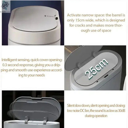 7L Automatic Sensor Trash Can Electronic Smart Household Bathroom Toilet Waterproof Narrow Dustbin Kitchen Induction Garbage Bin - Ai-TechWorld