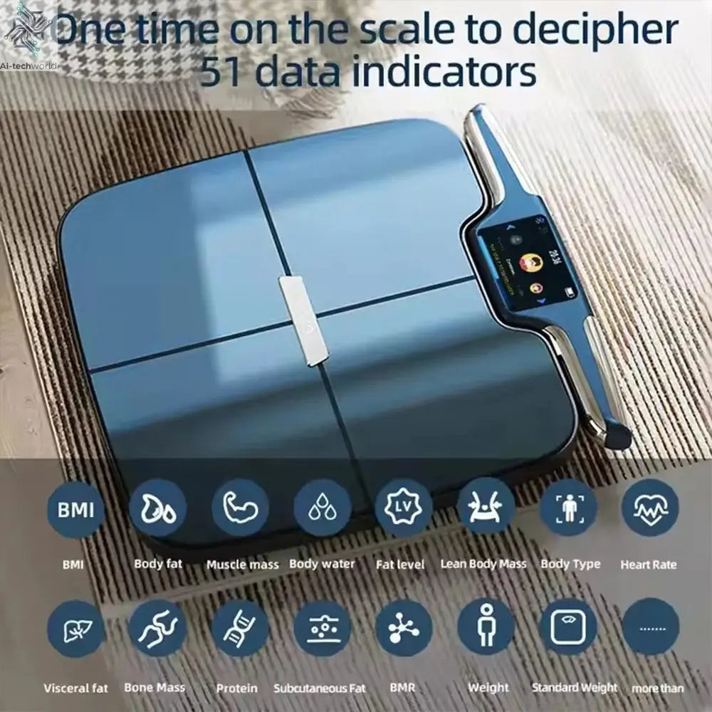 8 Electrodes Digital Smart WIFI Scale for Body Weight Fat Accurate BMI Muscle Mass 28 Body Composition Health Analyzer with App - Ai-TechWorld