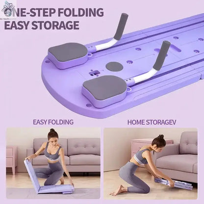 8-in-1 Multi-Functional ABS Yoga Board - Portable Folding Pilates & Abdominal Strength Trainer with Adjustable Handles, Design - Ai-TechWorld