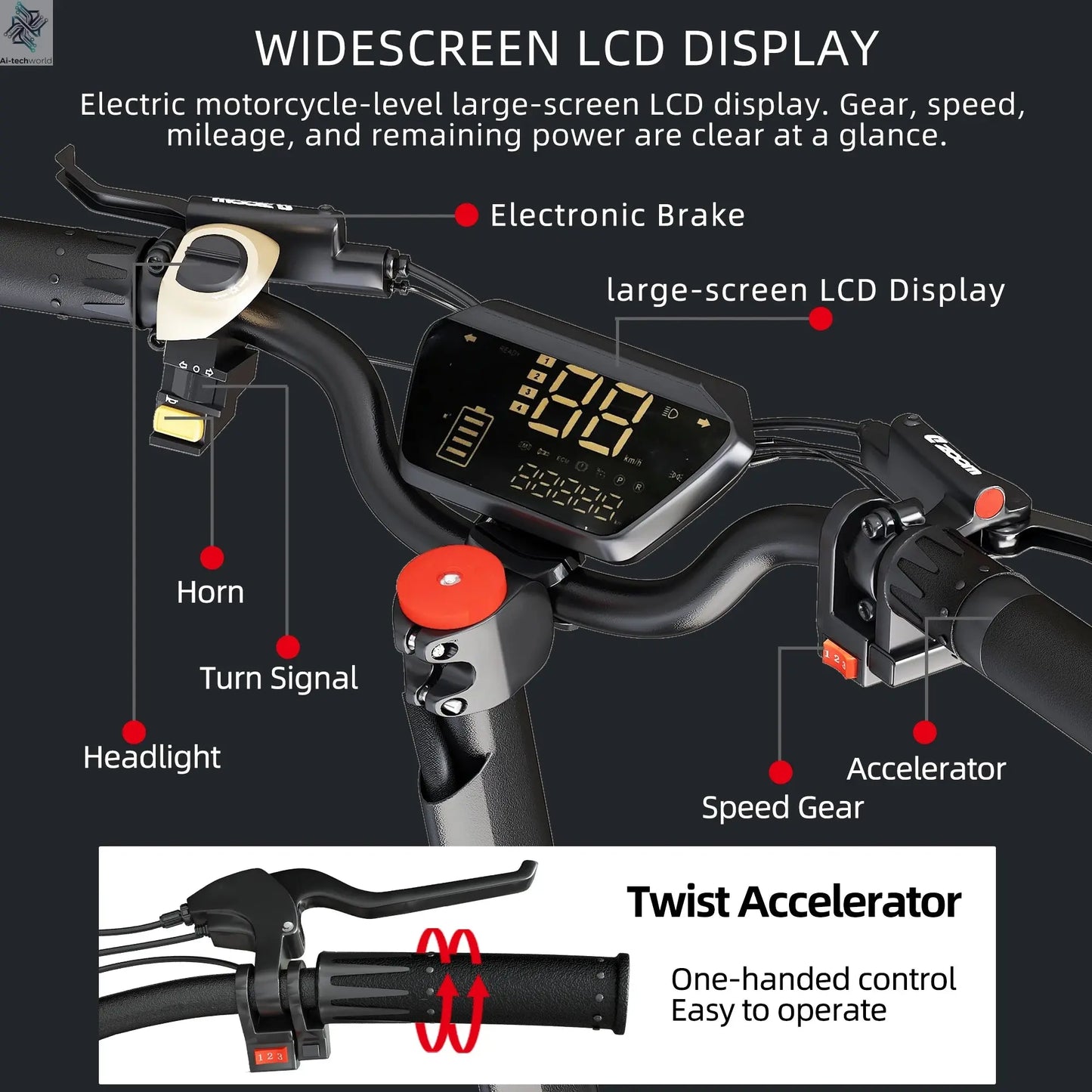 [8 models]10/11 Inch 48V-72V 1000W-6000W Electric Scooter 50-85km/h Fast E Scooter Off Road Electric Kick Scooter Foldable Adult Ai-TechWorld 