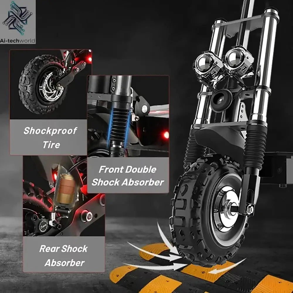 [8 models]10/11 Inch 48V-72V 1000W-6000W Electric Scooter 50-85km/h Fast E Scooter Off Road Electric Kick Scooter Foldable Adult Ai-TechWorld 