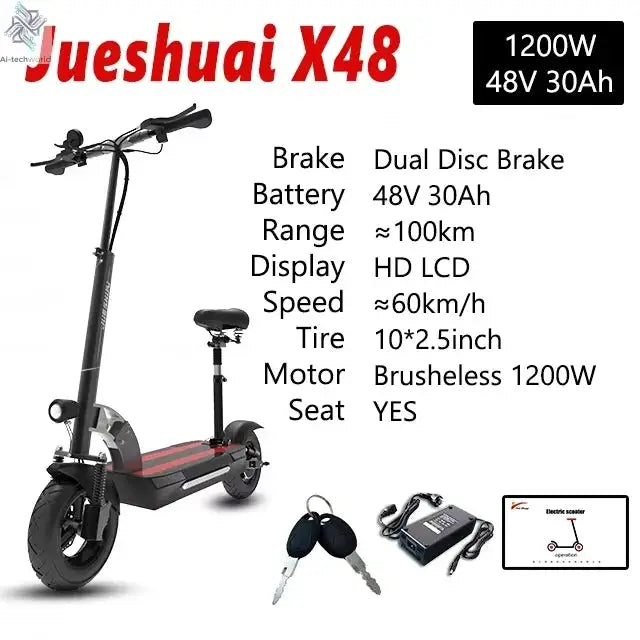 [8 models]10/11 Inch 48V-72V 1000W-6000W Electric Scooter 50-85km/h Fast E Scooter Off Road Electric Kick Scooter Foldable Adult Ai-TechWorld 