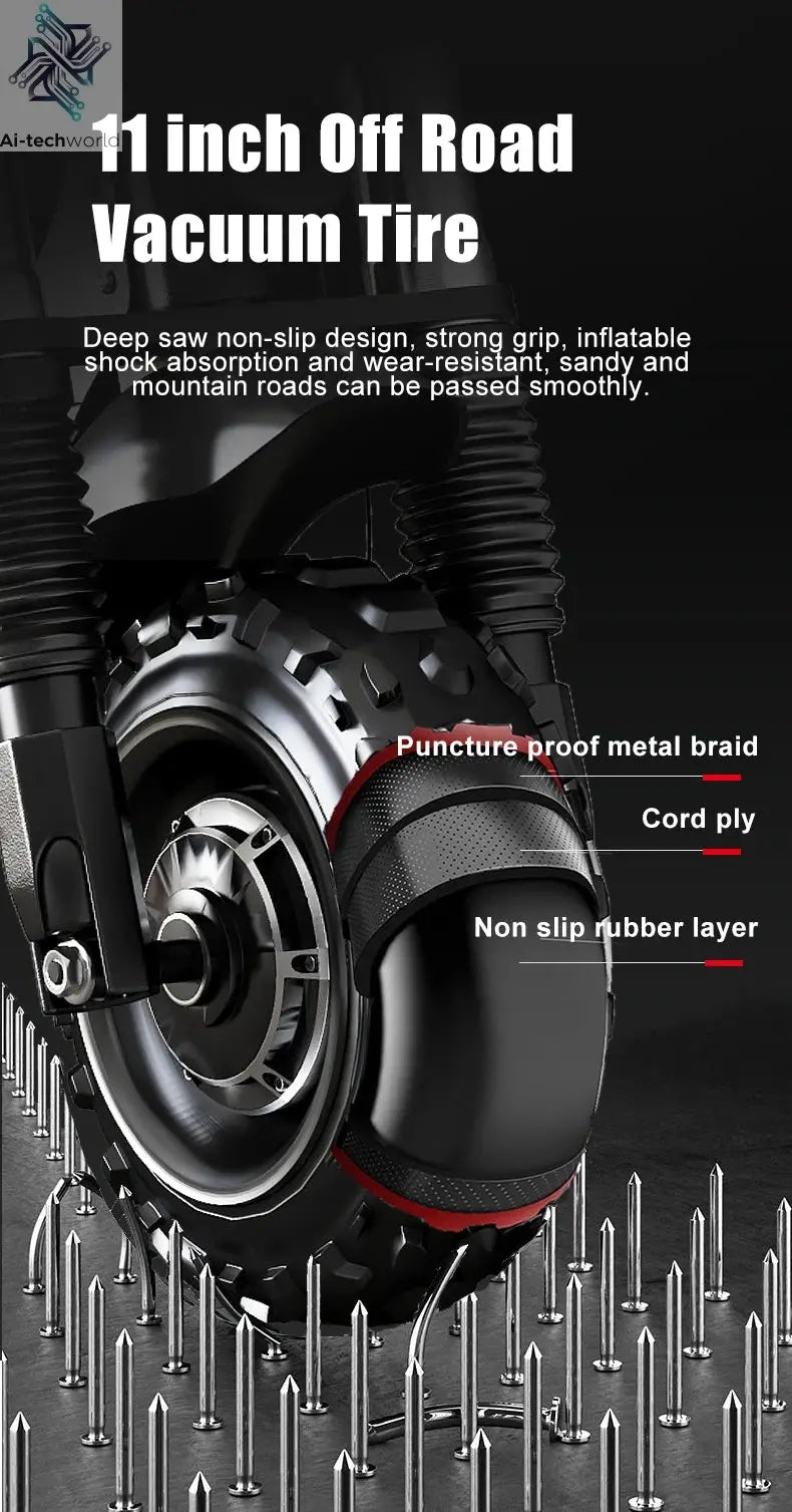[8 models]10/11 Inch 48V-72V 1000W-6000W Electric Scooter 50-85km/h Fast E Scooter Off Road Electric Kick Scooter Foldable Adult Ai-TechWorld 