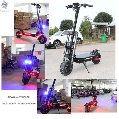 [8 models]10/11 Inch 48V-72V 1000W-6000W Electric Scooter 50-85km/h Fast E Scooter Off Road Electric Kick Scooter Foldable Adult Ai-TechWorld 