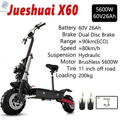 [8 models]10/11 Inch 48V-72V 1000W-6000W Electric Scooter 50-85km/h Fast E Scooter Off Road Electric Kick Scooter Foldable Adult Ai-TechWorld 
