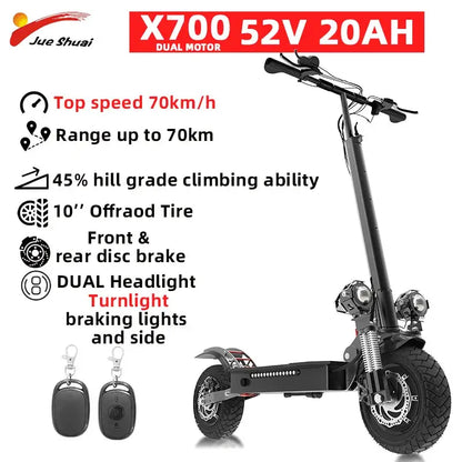 [8 models]10/11 Inch 48V-72V 1000W-6000W Electric Scooter 50-85km/h Fast E Scooter Off Road Electric Kick Scooter Foldable Adult Ai-TechWorld 