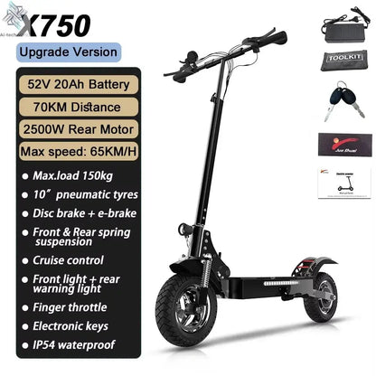 [8 models]10/11 Inch 48V-72V 1000W-6000W Electric Scooter 50-85km/h Fast E Scooter Off Road Electric Kick Scooter Foldable Adult Ai-TechWorld 