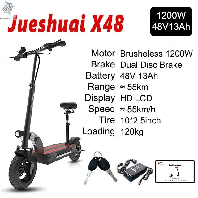 [8 models]10/11 Inch 48V-72V 1000W-6000W Electric Scooter 50-85km/h Fast E Scooter Off Road Electric Kick Scooter Foldable Adult Ai-TechWorld 