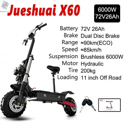 [8 models]10/11 Inch 48V-72V 1000W-6000W Electric Scooter 50-85km/h Fast E Scooter Off Road Electric Kick Scooter Foldable Adult Ai-TechWorld 