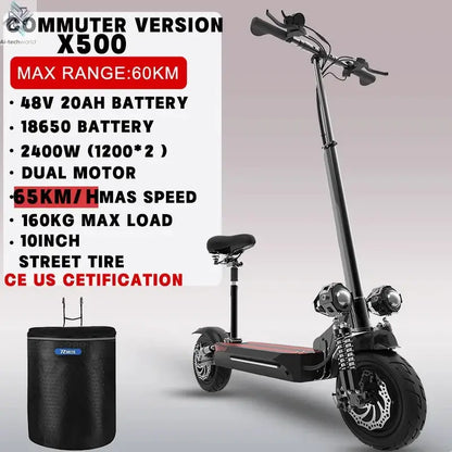 [8 models]10/11 Inch 48V-72V 1000W-6000W Electric Scooter 50-85km/h Fast E Scooter Off Road Electric Kick Scooter Foldable Adult Ai-TechWorld 