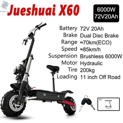 [8 models]10/11 Inch 48V-72V 1000W-6000W Electric Scooter 50-85km/h Fast E Scooter Off Road Electric Kick Scooter Foldable Adult Ai-TechWorld 