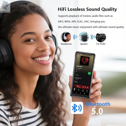 80GB(16GB+64GB) 3.99 inch mp3 player bluetooth 5.0 and WiFi,Android 13.0 FM radio, eBooks, ,Spotify,Audible,capacity up to 1Tb Ai-TechWorld 