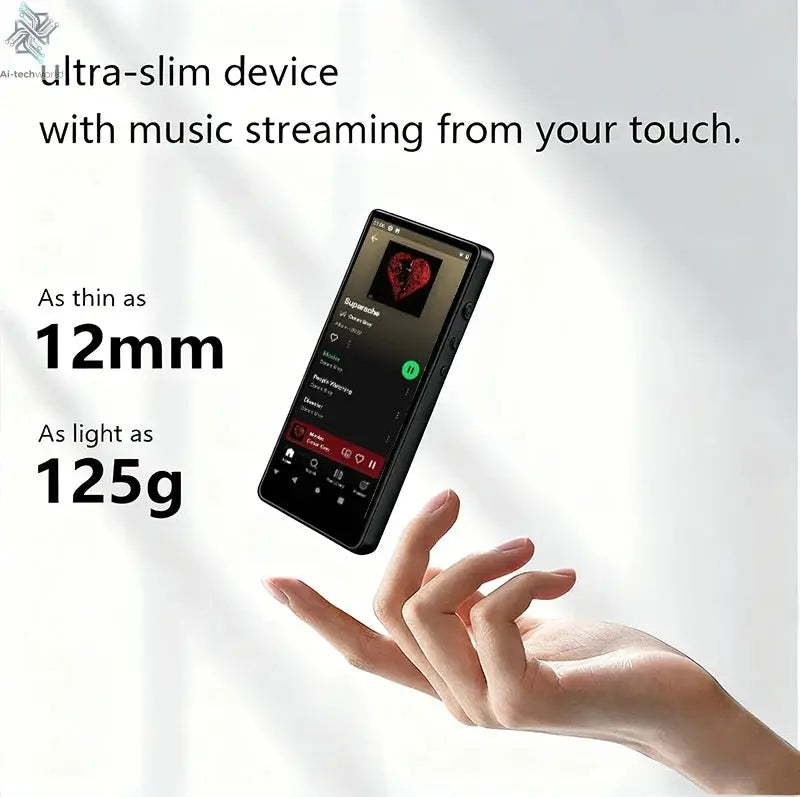 80GB(16GB+64GB) 3.99 inch mp3 player bluetooth 5.0 and WiFi,Android 13.0 FM radio, eBooks, ,Spotify,Audible,capacity up to 1Tb Ai-TechWorld 