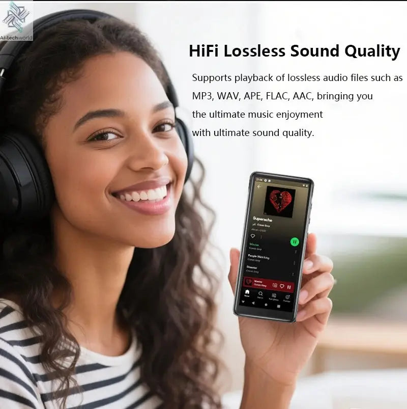 80GB(16GB+64GB) 3.99 inch mp3 player bluetooth 5.0 and WiFi,Android 13.0 FM radio, eBooks, ,Spotify,Audible,capacity up to 1Tb Ai-TechWorld 