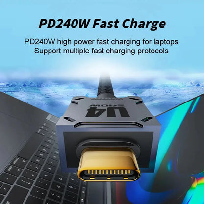 80Gbps USB4 Cable 8K UHD Type C 240W Fast Charging Data Transfer USB C Cable Compatible Thunderbolt 4 For Laptop Mobile Disk - Ai-TechWorld