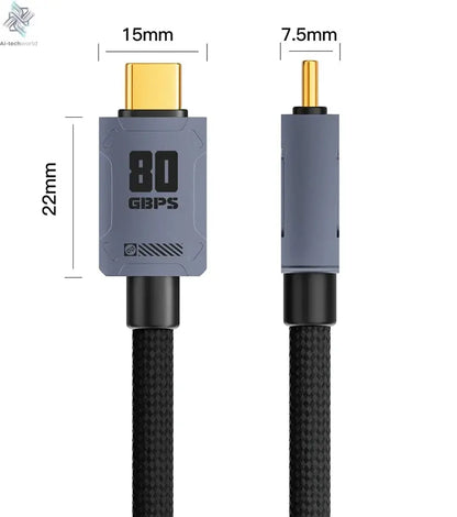 80Gbps USB4 Cable 8K UHD Type C 240W Fast Charging Data Transfer USB C Cable Compatible Thunderbolt 4 For Laptop Mobile Disk - Ai-TechWorld