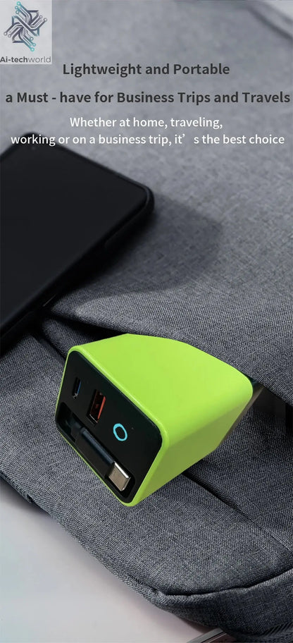 80W Super Fast Charge Type C USB Phone Charger With Telescopic USB C Cable For Iphone 16 15 Samsung Laptop With Light Ai-TechWorld 