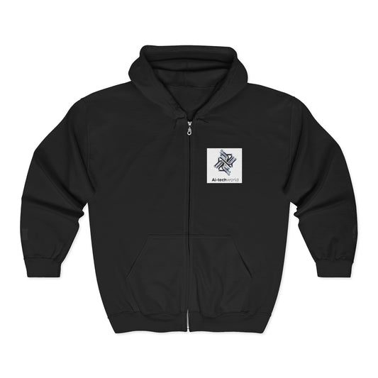 Stylish Graphic Zip Hoodie for Comfort Lovers, Cozy Outwear for All Seasons, Perfect for Gifting, Casual Wear, Art-Inspired Fashion Printify 