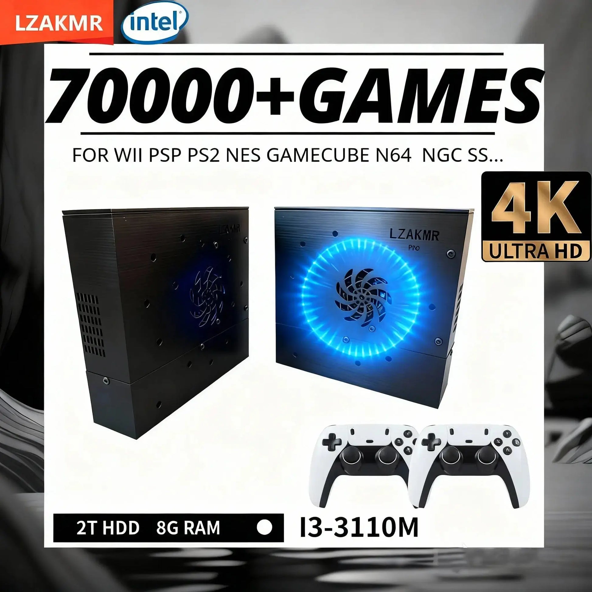 8G RAM 2T ROM X88 Pro Retro Gaming Console with 70,000+Classic Games PS2 PSP DC GameCube Wii Compatible Plug & Play on TV for PC Ai-TechWorld 